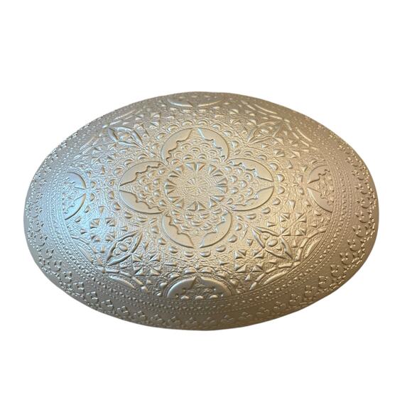 Artistic Accents Mandala Turkish Gold Lace Glass Oval Serving Bowl 12.5in New - Picture 9 of 16